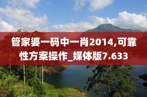 管家婆一码中一肖2014,可靠性方案操作_媒体版7.633