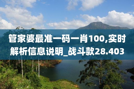 管家婆最准一码一肖100,实时解析信息说明_战斗款28.403