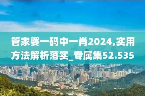 管家婆一码中一肖2024,实用方法解析落实_专属集52.535