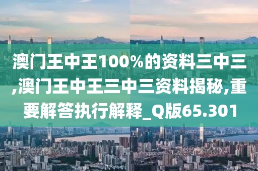 澳门王中王100%的资料三中三,澳门王中王三中三资料揭秘,重要解答执行解释_Q版65.301