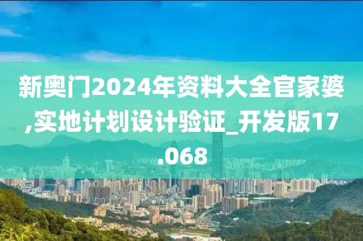 新奥门2024年资料大全官家婆,实地计划设计验证_开发版17.068