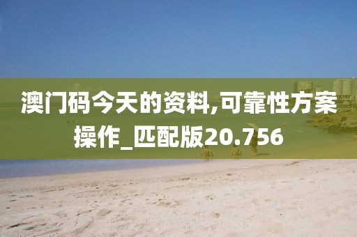 澳门码今天的资料,可靠性方案操作_匹配版20.756