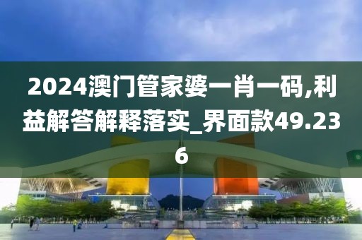 2024澳门管家婆一肖一码,利益解答解释落实_界面款49.236