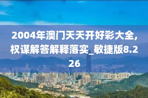 2004年澳门天天开好彩大全,权谋解答解释落实_敏捷版8.226