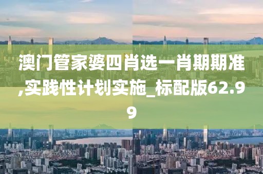 澳门管家婆四肖选一肖期期准,实践性计划实施_标配版62.99