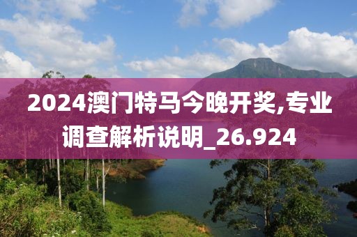 2024澳门特马今晚开奖,专业调查解析说明_26.924