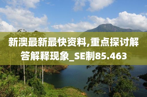 新澳最新最快资料,重点探讨解答解释现象_SE制85.463