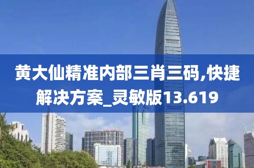 黄大仙精准内部三肖三码,快捷解决方案_灵敏版13.619