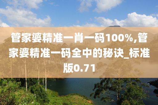 管家婆精准一肖一码100%,管家婆精准一码全中的秘诀_标准版0.71
