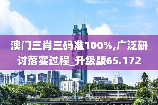 澳门三肖三码准100%,广泛研讨落实过程_升级版65.172