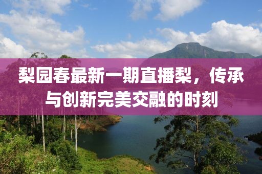 梨园春最新一期直播梨，传承与创新完美交融的时刻