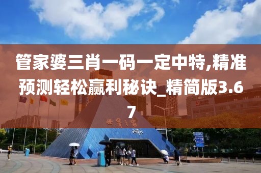 管家婆三肖一码一定中特,精准预测轻松赢利秘诀_精简版3.67