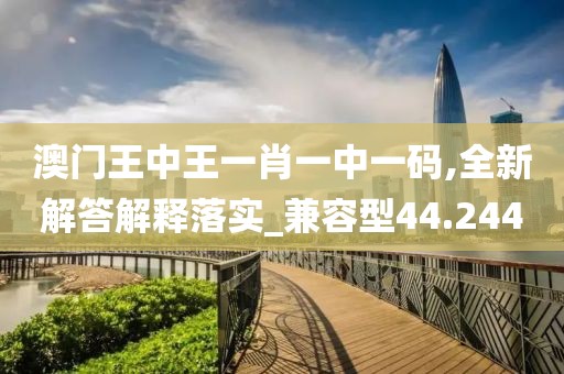 澳门王中王一肖一中一码,全新解答解释落实_兼容型44.244