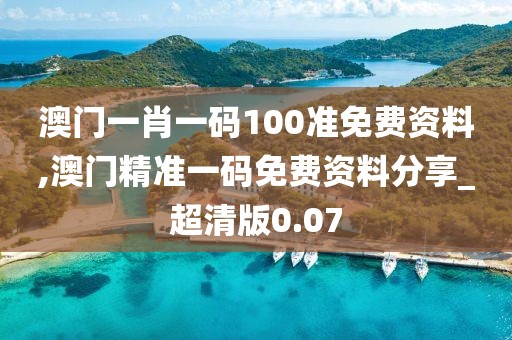 澳门一肖一码100准免费资料,澳门精准一码免费资料分享_超清版0.07