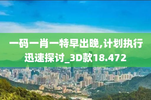 一码一肖一特早出晚,计划执行迅速探讨_3D款18.472