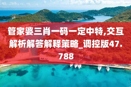 管家婆三肖一码一定中特,交互解析解答解释策略_调控版47.788