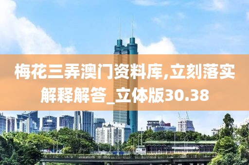 梅花三弄澳门资料库,立刻落实解释解答_立体版30.38