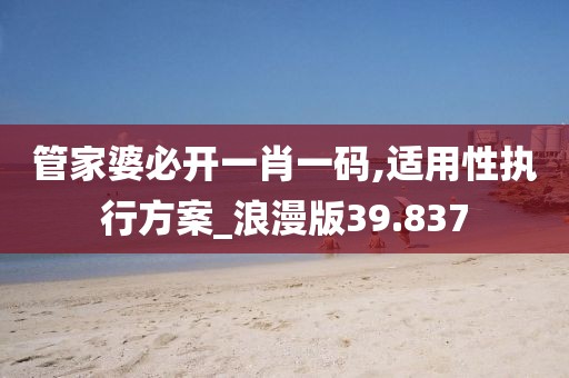 管家婆必开一肖一码,适用性执行方案_浪漫版39.837