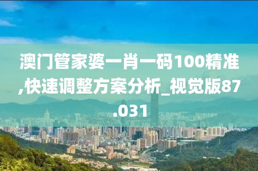 澳门管家婆一肖一码100精准,快速调整方案分析_视觉版87.031
