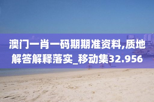 澳门一肖一码期期准资料,质地解答解释落实_移动集32.956
