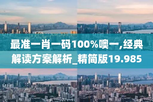 最准一肖一码100%噢一,经典解读方案解析_精简版19.985