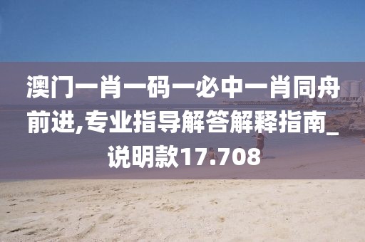 澳门一肖一码一必中一肖同舟前进,专业指导解答解释指南_说明款17.708