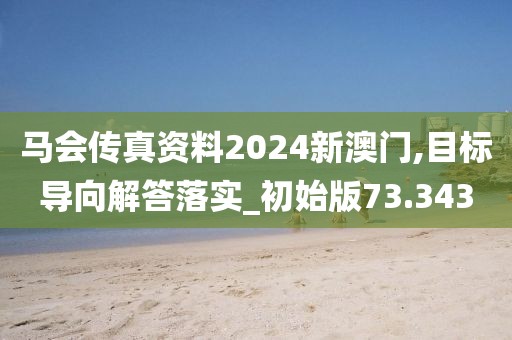 马会传真资料2024新澳门,目标导向解答落实_初始版73.343