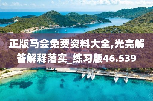 正版马会免费资料大全,光亮解答解释落实_练习版46.539