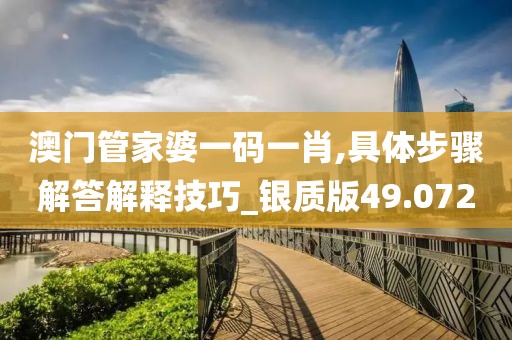 澳门管家婆一码一肖,具体步骤解答解释技巧_银质版49.072