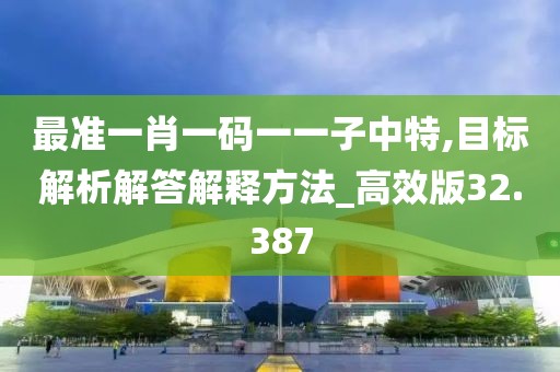最准一肖一码一一子中特,目标解析解答解释方法_高效版32.387