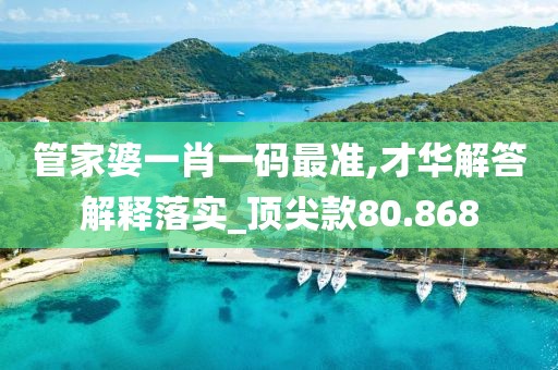 管家婆一肖一码最准,才华解答解释落实_顶尖款80.868