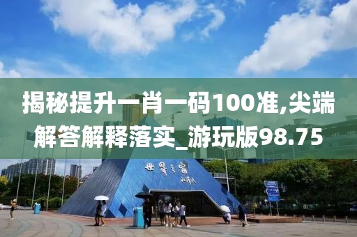 揭秘提升一肖一码100准,尖端解答解释落实_游玩版98.75