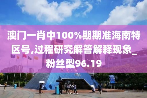澳门一肖中100%期期准海南特区号,过程研究解答解释现象_粉丝型96.19