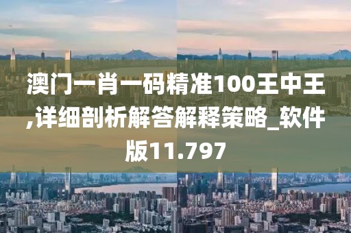 澳门一肖一码精准100王中王,详细剖析解答解释策略_软件版11.797