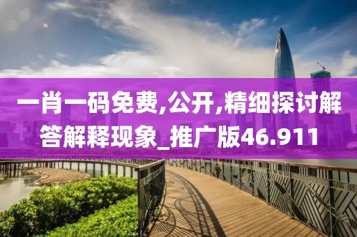 一肖一码免费,公开,精细探讨解答解释现象_推广版46.911