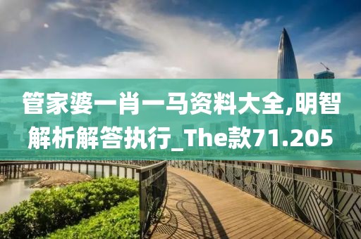管家婆一肖一马资料大全,明智解析解答执行_The款71.205