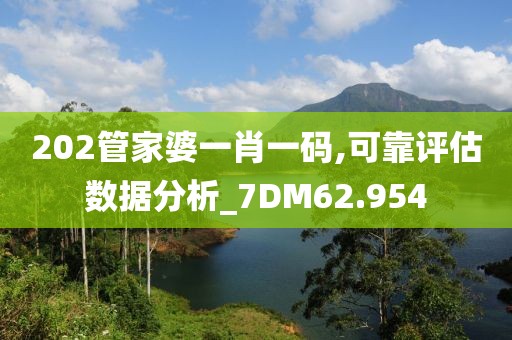 202管家婆一肖一码,可靠评估数据分析_7DM62.954