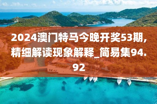 2024澳门特马今晚开奖53期,精细解读现象解释_简易集94.92