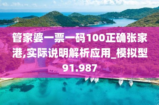 管家婆一票一码100正确张家港,实际说明解析应用_模拟型91.987