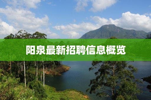 阳泉最新招聘信息概览