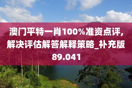 澳门平特一肖100%准资点评,解决评估解答解释策略_补充版89.041