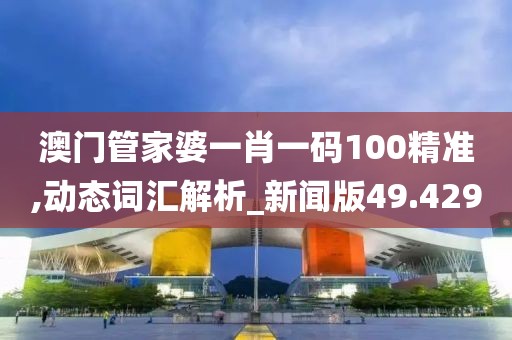 澳门管家婆一肖一码100精准,动态词汇解析_新闻版49.429