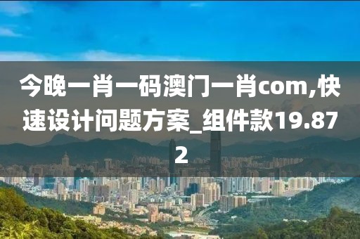 今晚一肖一码澳门一肖com,快速设计问题方案_组件款19.872