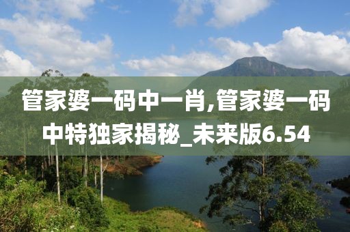 管家婆一码中一肖,管家婆一码中特独家揭秘_未来版6.54