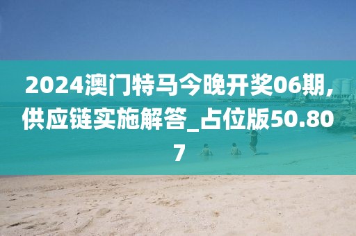 2024澳门特马今晚开奖06期,供应链实施解答_占位版50.807