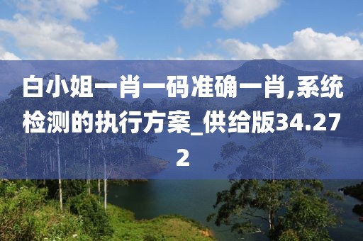 白小姐一肖一码准确一肖,系统检测的执行方案_供给版34.272