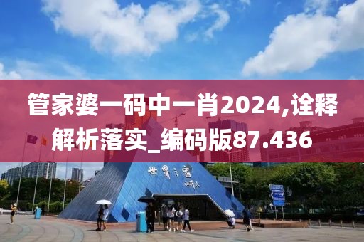 管家婆一码中一肖2024,诠释解析落实_编码版87.436