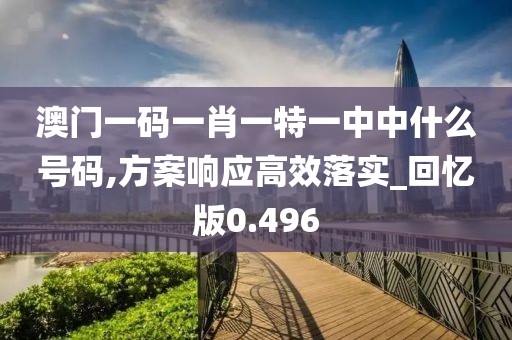 澳门一码一肖一特一中中什么号码,方案响应高效落实_回忆版0.496