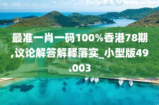 最准一肖一码100%香港78期,议论解答解释落实_小型版49.003