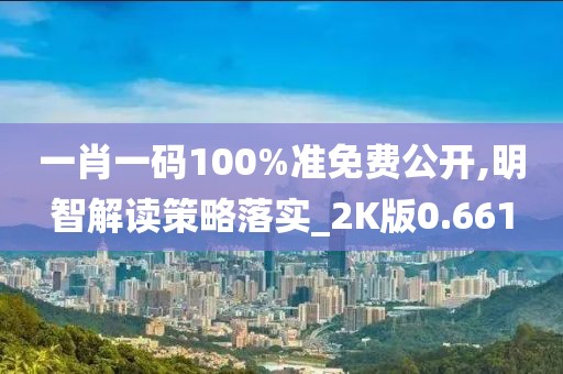一肖一码100%准免费公开,明智解读策略落实_2K版0.661